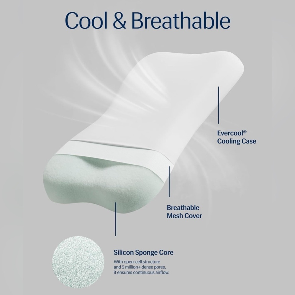 REST® Evercool Cooling Pillow, Instant Cool-to-Touch Shell Fabric‼️LAST ONE LEFT - Picture 3 of 6